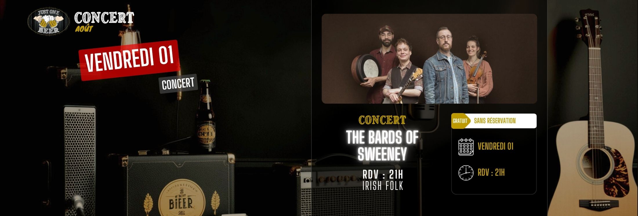 SITE - Bandeau PROGRAMME juillet concert bar a bières gradignan JUST ONE BEER The Bards Of Sweeney