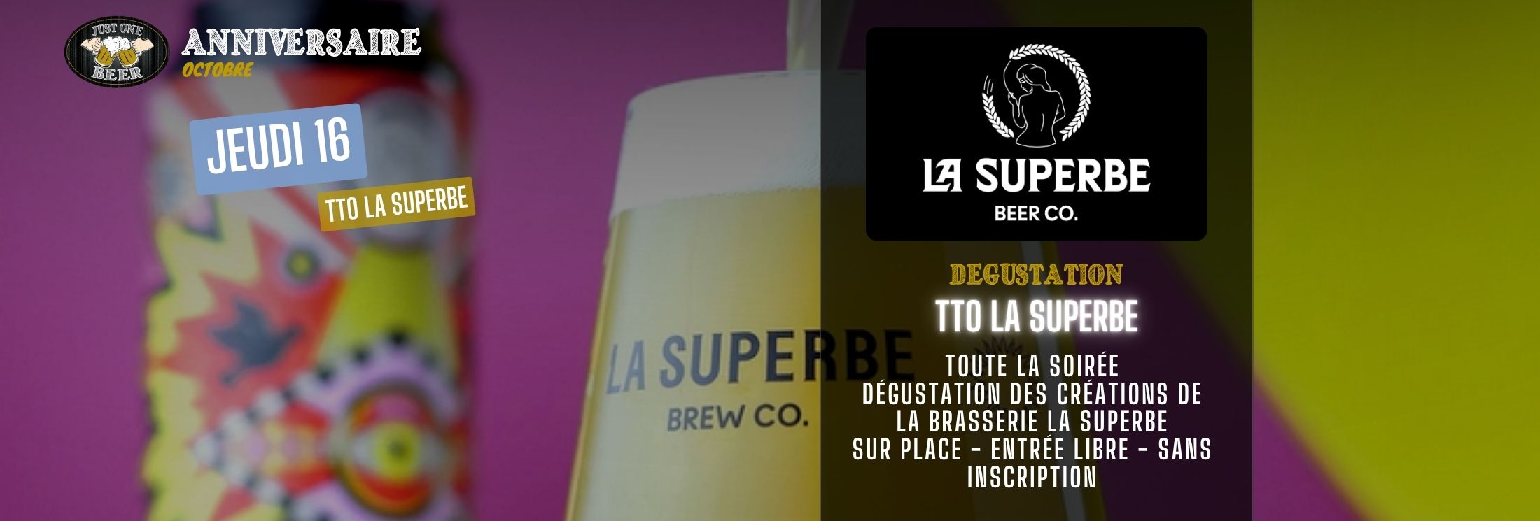 SITE - Bandeau PROGRAMME dégustation TTO la superbe bar a bières gradignan JUST ONE BEER