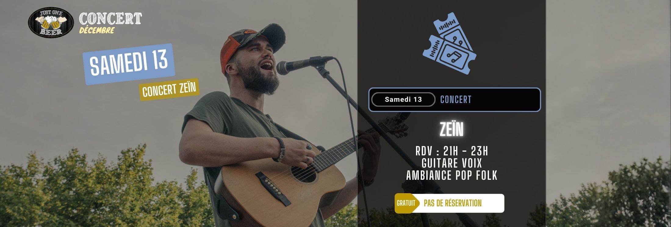 SITE - Bandeau PROGRAMME decembre concert zeïn bar a bières gradignan JUST ONE BEER