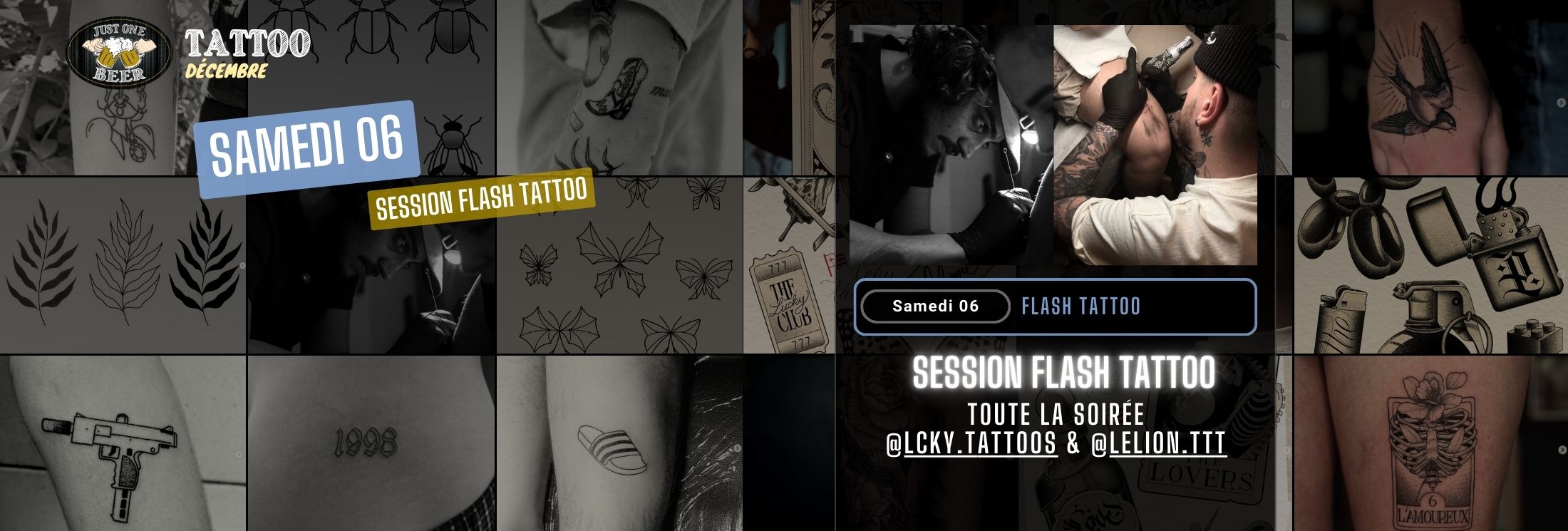 SITE - Bandeau PROGRAMME decembre flash tatto bar a bières gradignan JUST ONE BEER